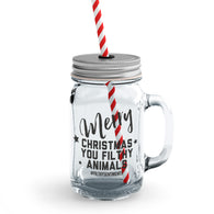 Merry Fucking Christmas Mason Jar